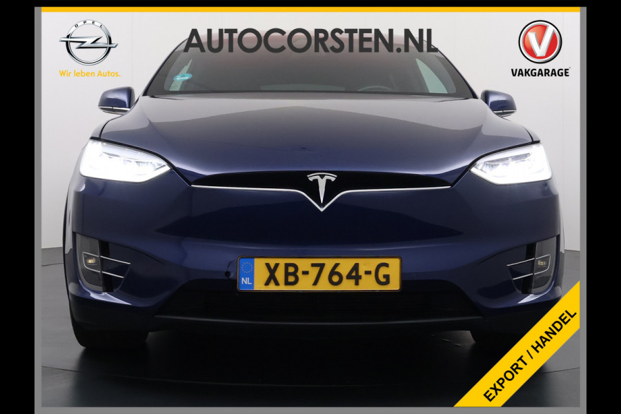 Tesla Model X 100D 423pk Dual Motor Leer Luchtvering Trekhaak AutoPilot Pano-Dak Adaptive Cruise Vleugeldeuren Camera's Elektr.Stoelen/Stuur+V Adaptieve koplampen Lmv 20" Led Elektr.-Achterklep Bordherkenning Verwarmde Sproeiers-bladen Carbon Sentry Mode Valet mode 2.250 kg Trekvermogen! Nieuwprijs €124.700,-