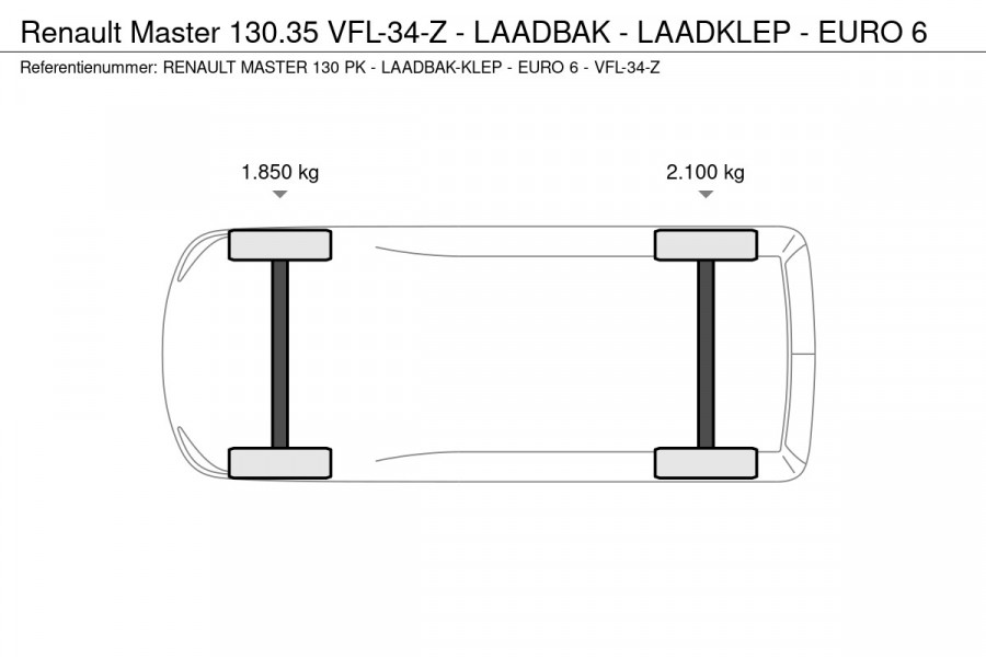 Renault Master 130.35 VFL-34-Z - LAADBAK - LAADKLEP - EURO 6