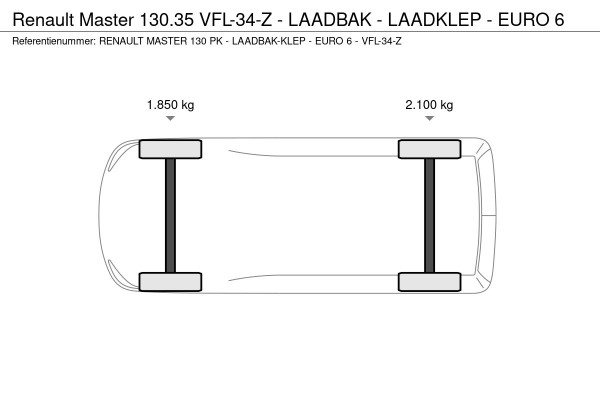 Renault Master 130.35 VFL-34-Z - LAADBAK - LAADKLEP - EURO 6