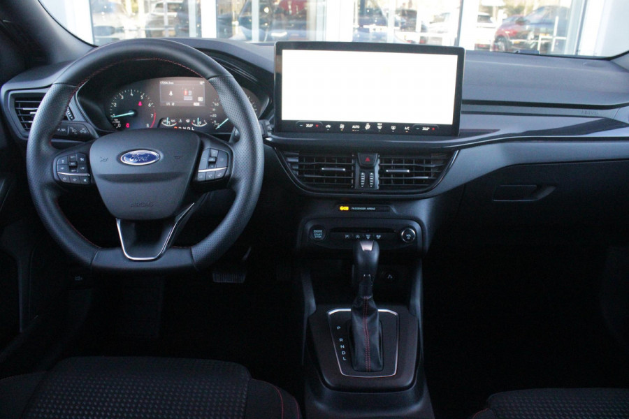 Ford FOCUS Wagon 1.0 155PK AUTOMAAT Hybrid ST LINE | ALL SEASON BANDEN | NAVIGATIE | DRAADLOZE APPLE CARPLAY/ANDROID AUTO | ADAPTIVE CRUISE CONTROL | LANE ASSIST | DODEHOEK DETECTIE | PARKEERSENSOREN VOOR + ACHTER | ACHTERUITRIJ CAMERA | LICHTMETALEN VELGEN 17" | DAB+ RADIO |