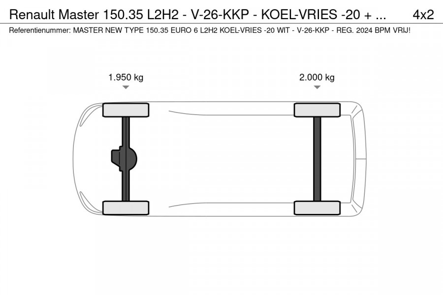 Renault Master 150.35 L2H2 - V-26-KKP - KOEL-VRIES -20 + NACHTKOELING - REG. 2024 - EURO 6 - BPM VRIJ!