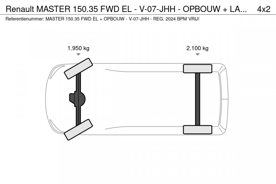 Renault Master 150.35 FWD EL - V-07-JHH - OPBOUW + LAADKLEP - REG. 2024 - EURO 6 - BPM VRIJ!