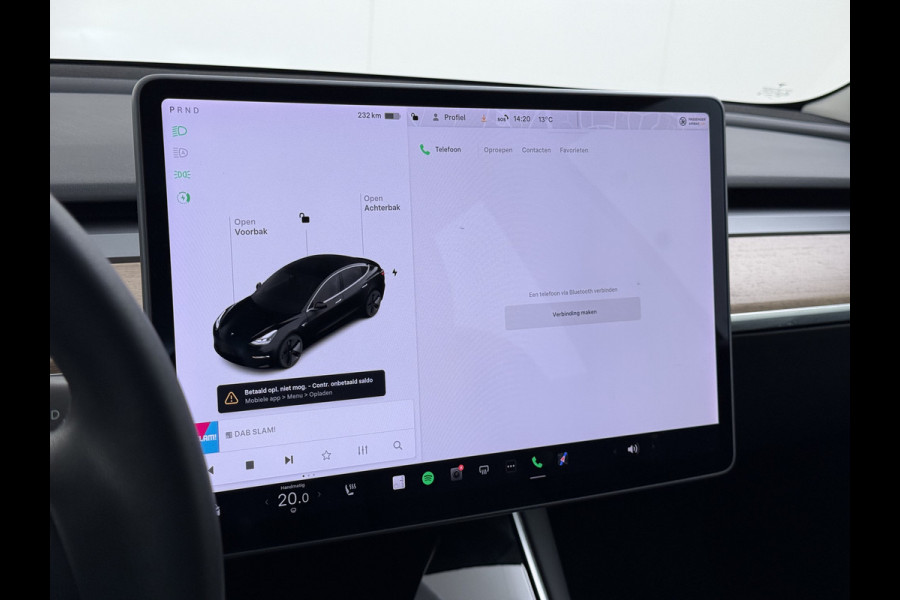 Tesla Model 3 60 kWh LFP ACCU Trekhaak (100% laden) Standard RWD Plus AutoPilot Leer Pano-Dak Adaptive-Cruise Camera's Elektr.-Stuur+Stoelen+S Navi LED DAB Voorverwarmen Keyless One-Pedal-Drive Lmv 18" 1e Eigenaar Origineel Nederlandse Auto Accu-Aandrijving-garantie t/m dec 2028/160.000km 1.000kg trekvermogen
