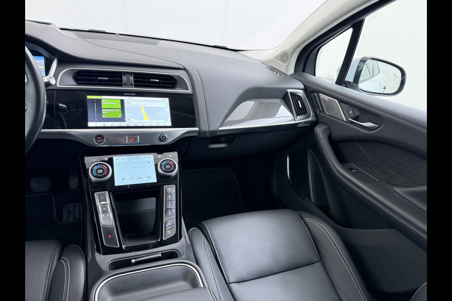 Jaguar I-PACE EV400 pk HSE First Edition 90 kWh AWD Pano-Dak Elektr.+Leer+Memory (Active-Air Suspension-)Luchtvering Matrix-LED Meridian®-Surr Lmv 20" DAB Bluetooth Led Stuur-Stoel-Achterbank-Voorruitverwarming Elek.Achterklep Zeer compleet, nieuwprijs € 106.646,- Origineel Nederlandse Auto