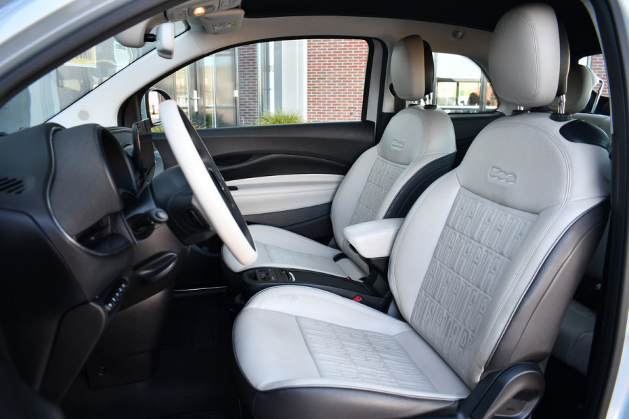 Fiat 500C La Prima 42 kWh Celestial Blue incl-Winterset ACC Stoelverw Camera Carplay