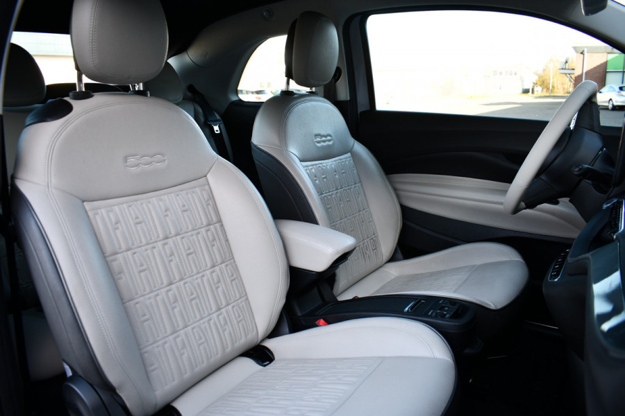 Fiat 500C La Prima 42 kWh Celestial Blue incl-Winterset ACC Stoelverw Camera Carplay