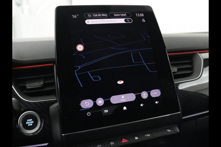 Renault Arkana 1.6 E-Tech Hybrid 145 R.S. Line | Panoramadak | Leder/Alcantara | Trekhaak | Stoelverwarming | Adaptive cruise | Camera | Carplay | Keyless | Park Assist | Full LED | Navigatie | Stuurverwarming