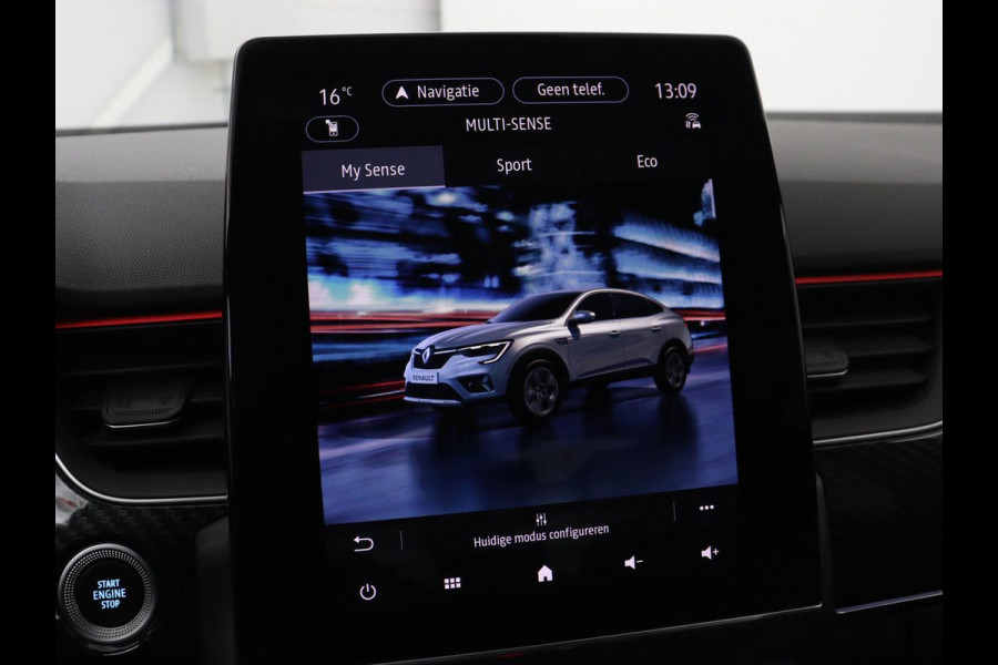 Renault Arkana 1.6 E-Tech Hybrid 145 R.S. Line | Panoramadak | Leder/Alcantara | Trekhaak | Stoelverwarming | Adaptive cruise | Camera | Carplay | Keyless | Park Assist | Full LED | Navigatie | Stuurverwarming