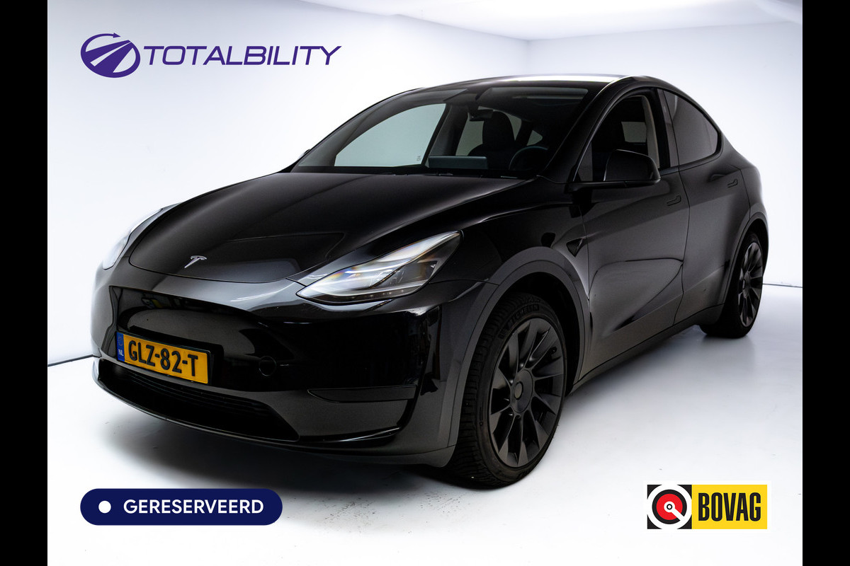 Tesla Model Y Long Range RWD 75 kWh | LMV Zwart 20" Turbine | Leer | Stoelverwarming V+A | Pano | Full Self Driving computer 4, Autopilot, Dodehoek detectie