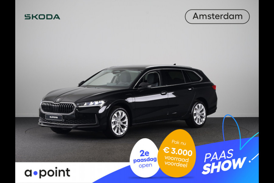 Škoda Superb Combi Business Edition PHEV 1.5 TSI 204 pk 6 versn. DSG | Trekhaak, wegklapbaar | Chrome pakket | Lichtmetalen velgen 18 inch Dofida zilver