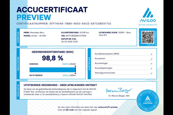 Mercedes-Benz eCitan 112 51kWh L2 Pro 284 WLTP 98,8% (SOH) MBUX Trekhaak 75kW Snelladen Apple Carplay Cruise Control Laadkabel