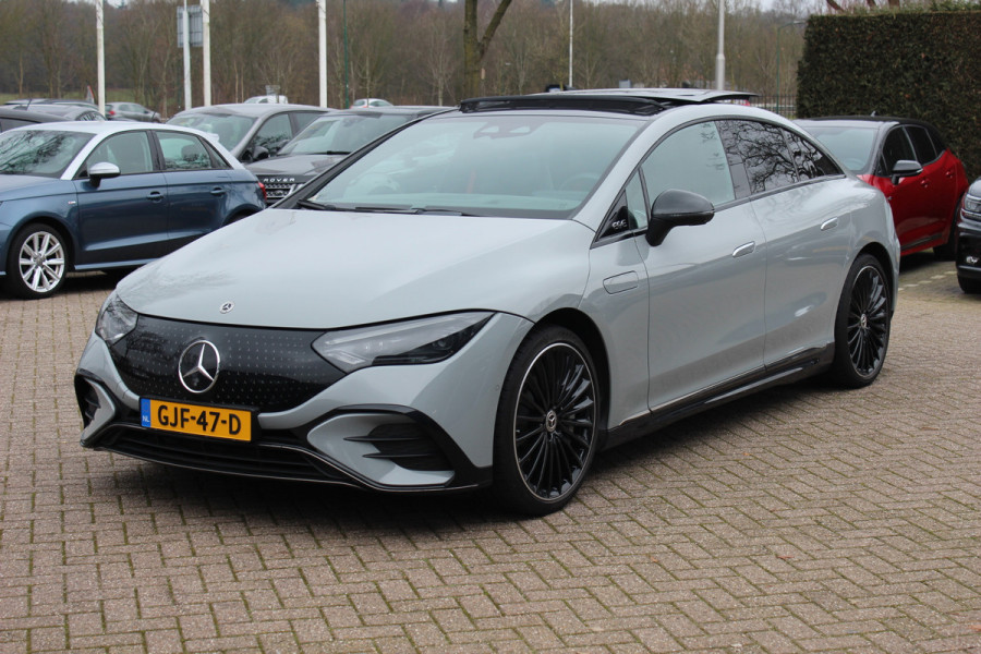 Mercedes-Benz EQE 350 AMG Line 89 kWh / SoH 95,7% / Panoramadak / Camera / Achterasbesturing / Head-up / Luxe Leder / Premium Plus-pakket / Stoelventilatie + Verwarming + Massage / Navigatie / Dodehoek / DAB / ACC