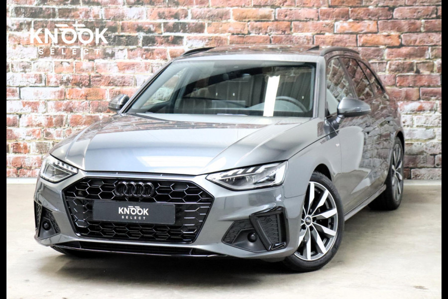 Audi A4 Avant 35 TFSI S Edition Competition Automaat / Panoramadak / Optic Black / Adaptieve Cruise Control / 18 Inch / LED / Stoelverwarming / Navigatiesysteem / Achteruitrijcamera / Extra Getint Glas / Climate Control