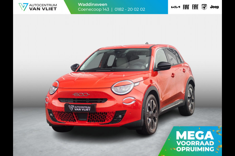 Fiat 600E La Prima 54 kWh | 17% Bijtelling | Carplay | Elek. Stoel | Stoelverwarming | Keyless | LED | Clima