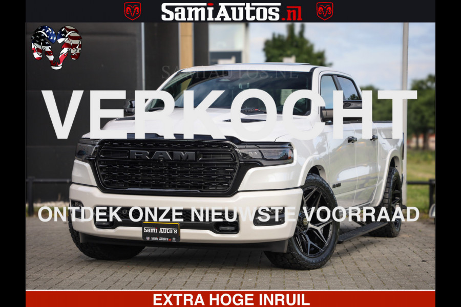 Dodge Ram Limited Night High Output 540HP 706Nm | Massage + Full Option | De Meest Luxe en Volle Pick-Up in zijn Klasse | Comfortabele Dubbele Cabine met Royale 5 Zitplaatsen | BPM vrij | Nu Leverbaar uit Voorraad | Voorraad Nr 2352 - 7649