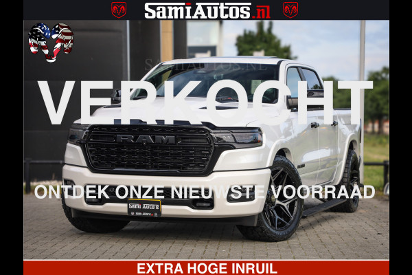 Dodge Ram Limited Night High Output 540HP 706Nm | Massage + Full Option | De Meest Luxe en Volle Pick-Up in zijn Klasse | Comfortabele Dubbele Cabine met Royale 5 Zitplaatsen | BPM vrij | Nu Leverbaar uit Voorraad | Voorraad Nr 2352 - 7649
