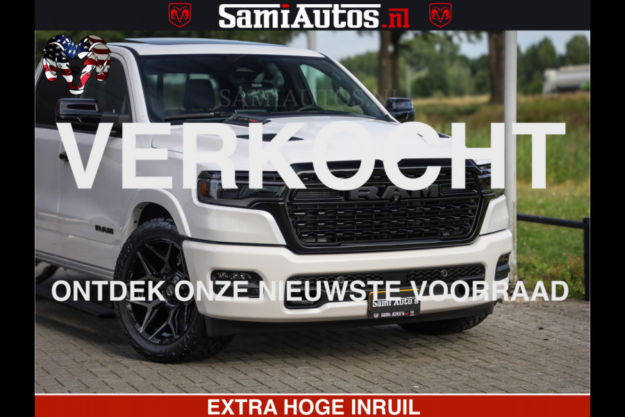 Dodge Ram Limited Night High Output 540HP 706Nm | Massage + Full Option | De Meest Luxe en Volle Pick-Up in zijn Klasse | Comfortabele Dubbele Cabine met Royale 5 Zitplaatsen | BPM vrij | Nu Leverbaar uit Voorraad | Voorraad Nr 2352 - 7649