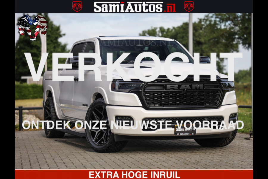 Dodge Ram Limited Night High Output 540HP 706Nm | Massage + Full Option | De Meest Luxe en Volle Pick-Up in zijn Klasse | Comfortabele Dubbele Cabine met Royale 5 Zitplaatsen | BPM vrij | Nu Leverbaar uit Voorraad | Voorraad Nr 2352 - 7649