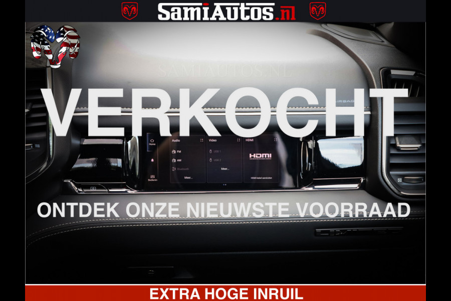 Dodge Ram Limited Night High Output 540HP 706Nm | Massage + Full Option | De Meest Luxe en Volle Pick-Up in zijn Klasse | Comfortabele Dubbele Cabine met Royale 5 Zitplaatsen | BPM vrij | Nu Leverbaar uit Voorraad | Voorraad Nr 2352 - 7649