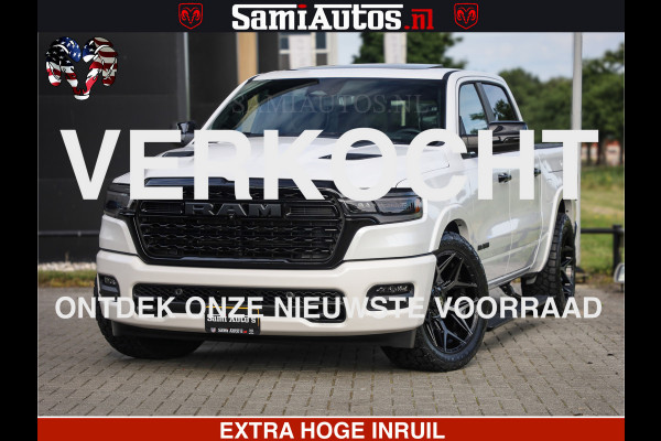 Dodge Ram Limited Night High Output 540HP 706Nm | Massage + Full Option | De Meest Luxe en Volle Pick-Up in zijn Klasse | Comfortabele Dubbele Cabine met Royale 5 Zitplaatsen | BPM vrij | Nu Leverbaar uit Voorraad | Voorraad Nr 2352 - 7649