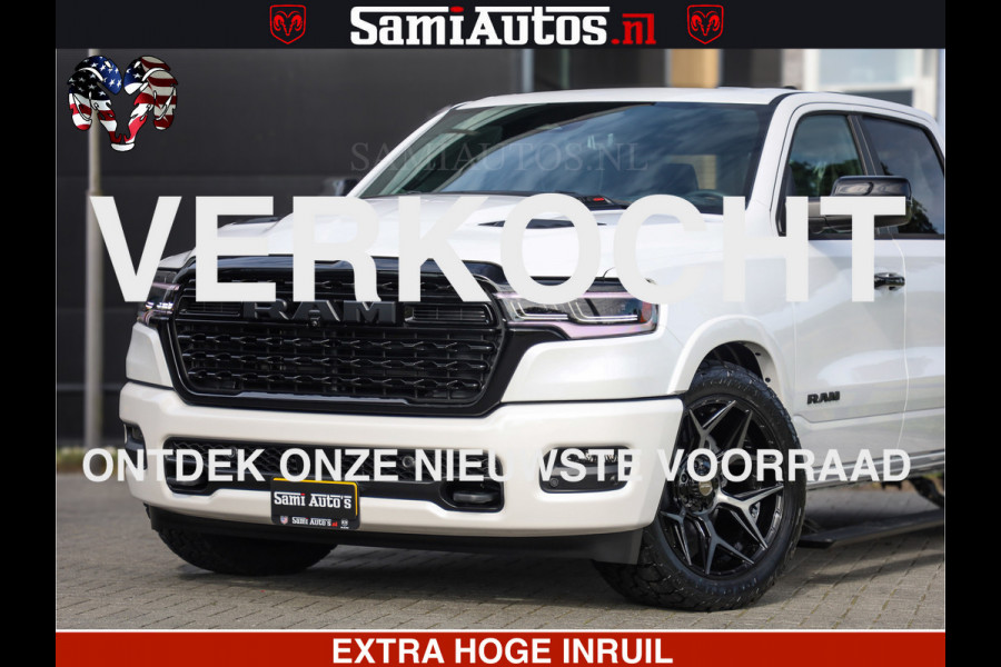 Dodge Ram Limited Night High Output 540HP 706Nm | Massage + Full Option | De Meest Luxe en Volle Pick-Up in zijn Klasse | Comfortabele Dubbele Cabine met Royale 5 Zitplaatsen | BPM vrij | Nu Leverbaar uit Voorraad | Voorraad Nr 2352 - 7649