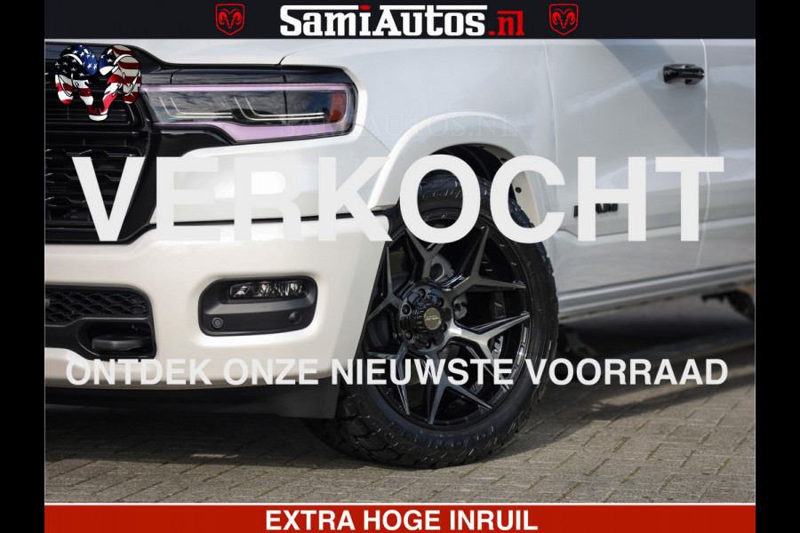 Dodge Ram Limited Night High Output 540HP 706Nm | Massage + Full Option | De Meest Luxe en Volle Pick-Up in zijn Klasse | Comfortabele Dubbele Cabine met Royale 5 Zitplaatsen | BPM vrij | Nu Leverbaar uit Voorraad | Voorraad Nr 2352 - 7649