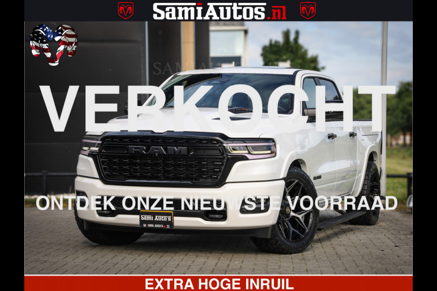 Dodge Ram Limited Night High Output 540HP 706Nm | Massage + Full Option | De Meest Luxe en Volle Pick-Up in zijn Klasse | Comfortabele Dubbele Cabine met Royale 5 Zitplaatsen | BPM vrij | Nu Leverbaar uit Voorraad | Voorraad Nr 2352 - 7649