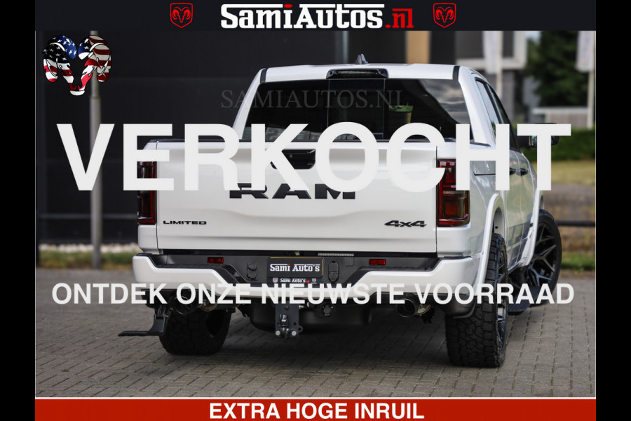 Dodge Ram Limited Night High Output 540HP 706Nm | Massage + Full Option | De Meest Luxe en Volle Pick-Up in zijn Klasse | Comfortabele Dubbele Cabine met Royale 5 Zitplaatsen | BPM vrij | Nu Leverbaar uit Voorraad | Voorraad Nr 2352 - 7649