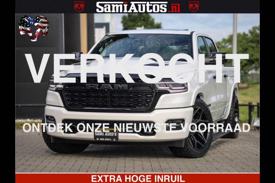 Dodge Ram Limited Night High Output 540HP 706Nm | Massage + Full Option | De Meest Luxe en Volle Pick-Up in zijn Klasse | Comfortabele Dubbele Cabine met Royale 5 Zitplaatsen | BPM vrij | Nu Leverbaar uit Voorraad | Voorraad Nr 2352 - 7649