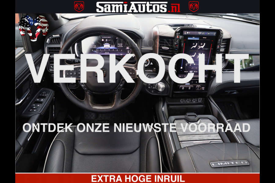 Dodge Ram Limited Night High Output 540HP 706Nm | Massage + Full Option | De Meest Luxe en Volle Pick-Up in zijn Klasse | Comfortabele Dubbele Cabine met Royale 5 Zitplaatsen | BPM vrij | Nu Leverbaar uit Voorraad | Voorraad Nr 2352 - 7649