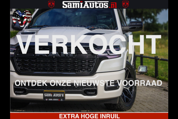 Dodge Ram Limited Night High Output 540HP 706Nm | Massage + Full Option | De Meest Luxe en Volle Pick-Up in zijn Klasse | Comfortabele Dubbele Cabine met Royale 5 Zitplaatsen | BPM vrij | Nu Leverbaar uit Voorraad | Voorraad Nr 2352 - 7649