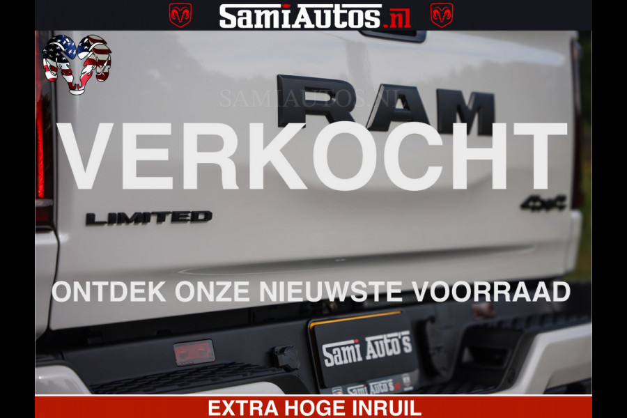 Dodge Ram Limited Night High Output 540HP 706Nm | Massage + Full Option | De Meest Luxe en Volle Pick-Up in zijn Klasse | Comfortabele Dubbele Cabine met Royale 5 Zitplaatsen | BPM vrij | Nu Leverbaar uit Voorraad | Voorraad Nr 2352 - 7649