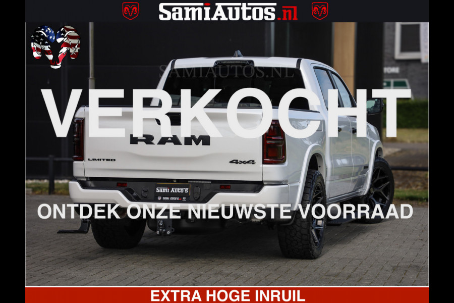 Dodge Ram Limited Night High Output 540HP 706Nm | Massage + Full Option | De Meest Luxe en Volle Pick-Up in zijn Klasse | Comfortabele Dubbele Cabine met Royale 5 Zitplaatsen | BPM vrij | Nu Leverbaar uit Voorraad | Voorraad Nr 2352 - 7649