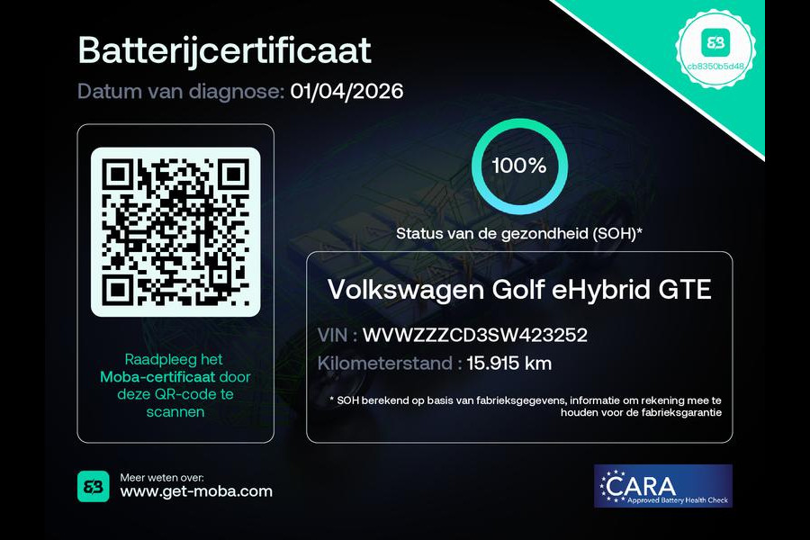Volkswagen Golf 1.5 eHybrid GTE 272 pk Automaat (DSG) | Verlengde garantie | Navigatie | Panoramadak | Trekhaak (wegklapbaar) | Parkeersensoren (Park assist) | Achteruitrijcamera | Stoelverwarming |