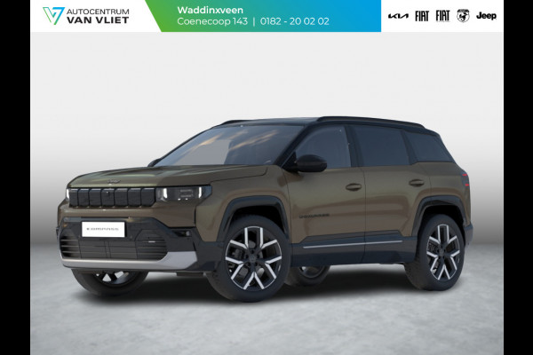 Jeep Compass First Edition 74 kWh | Adapt. Cruise | Camera | Carplay | 20" | Elektr. A-Klep | Navi | Winter Pack | Schuif/Kanteldak | Premium Pack | Conv. Pack | Warmtepomp
