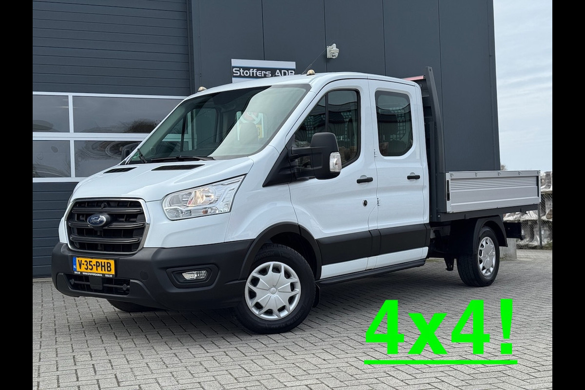 Ford Transit 350 2.0 TDCI L2H1 DC Trend 4WD | Open laadbak | Bluetooth | Kunstleder | 7-pers | Cruise| Radio | Airco | AWD 4x4