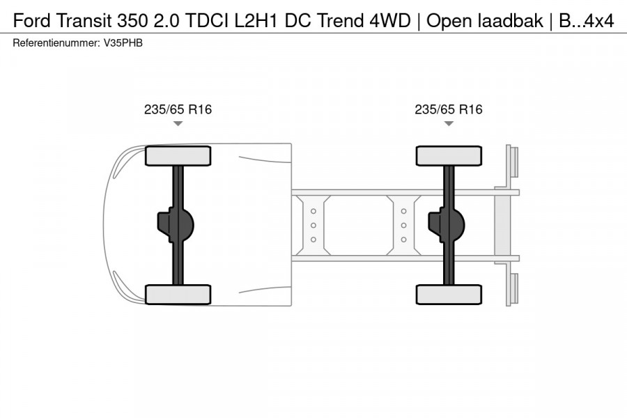 Ford Transit 350 2.0 TDCI L2H1 DC Trend 4WD | Open laadbak | Bluetooth | Kunstleder | 7-pers | Cruise| Radio | Airco | AWD 4x4