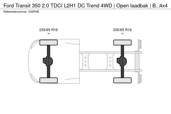 Ford Transit 350 2.0 TDCI L2H1 DC Trend 4WD | Open laadbak | Bluetooth | Kunstleder | 7-pers | Cruise| Radio | Airco | AWD 4x4