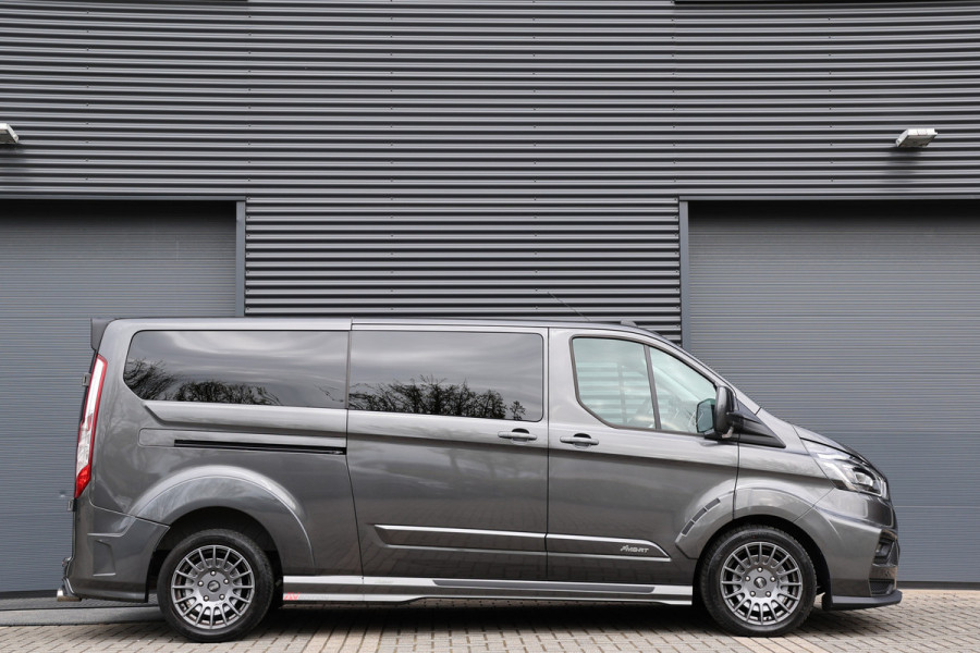 Ford Transit Custom MS-RT 320 2.0 TDCI L2H1 DC | ACC | BLIS | Bi-Xenon | Elek stoel | CarPlay | Navigatie | Camera | Stoelverwarming | L+R Schuifdeur | Lederen bekleding | Spoiler-pakket | Nieuwe APK | Verlengde fabrieksgarantie