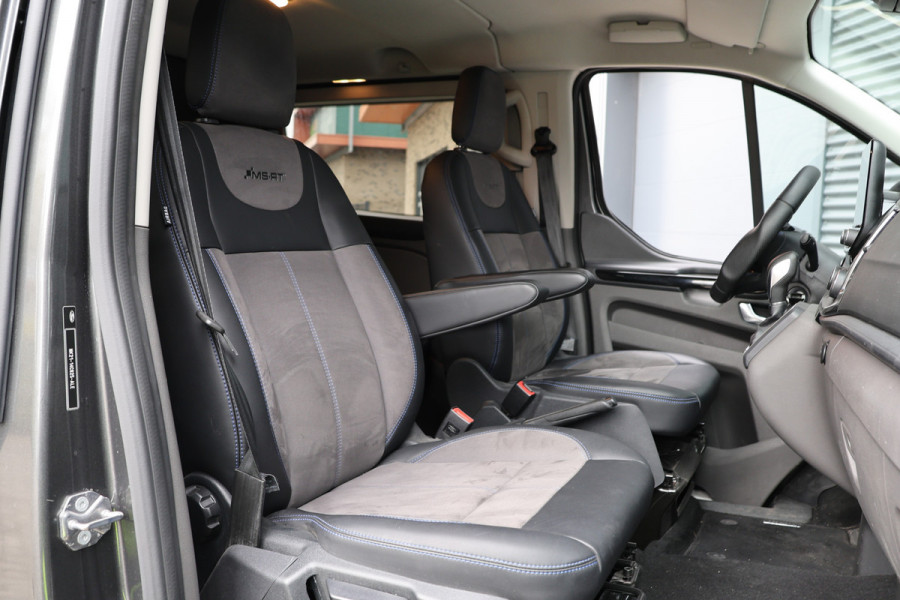 Ford Transit Custom MS-RT 320 2.0 TDCI L2H1 DC | ACC | BLIS | Bi-Xenon | Elek stoel | CarPlay | Navigatie | Camera | Stoelverwarming | L+R Schuifdeur | Lederen bekleding | Spoiler-pakket | Nieuwe APK | Verlengde fabrieksgarantie