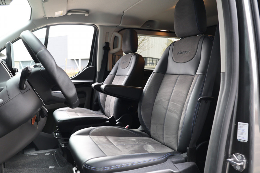 Ford Transit Custom MS-RT 320 2.0 TDCI L2H1 DC | ACC | BLIS | Bi-Xenon | Elek stoel | CarPlay | Navigatie | Camera | Stoelverwarming | L+R Schuifdeur | Lederen bekleding | Spoiler-pakket | Nieuwe APK | Verlengde fabrieksgarantie