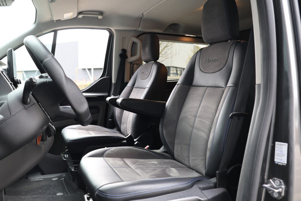 Ford Transit Custom MS-RT 320 2.0 TDCI L2H1 DC | ACC | BLIS | Bi-Xenon | Elek stoel | CarPlay | Navigatie | Camera | Stoelverwarming | L+R Schuifdeur | Lederen bekleding | Spoiler-pakket | Nieuwe APK | Verlengde fabrieksgarantie