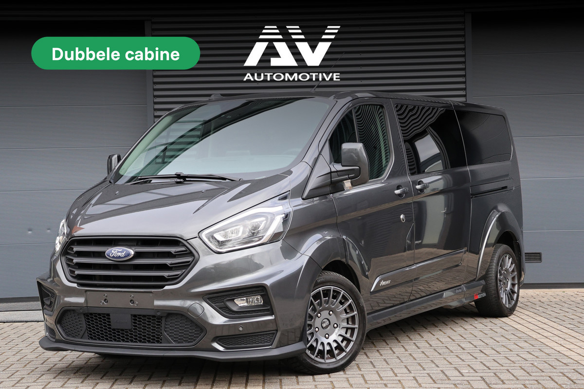 Ford Transit Custom MS-RT 320 2.0 TDCI L2H1 DC | ACC | BLIS | Bi-Xenon | Elek stoel | CarPlay | Navigatie | Camera | Stoelverwarming | L+R Schuifdeur | Lederen bekleding | Spoiler-pakket | Nieuwe APK | Verlengde fabrieksgarantie