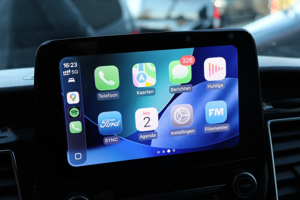 Ford Transit Custom MS-RT 320 2.0 TDCI L2H1 DC | ACC | BLIS | Bi-Xenon | Elek stoel | CarPlay | Navigatie | Camera | Stoelverwarming | L+R Schuifdeur | Lederen bekleding | Spoiler-pakket | Nieuwe APK | Verlengde fabrieksgarantie