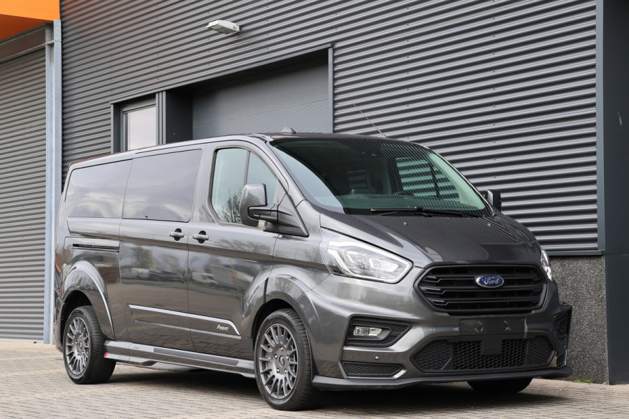 Ford Transit Custom MS-RT 320 2.0 TDCI L2H1 DC | ACC | BLIS | Bi-Xenon | Elek stoel | CarPlay | Navigatie | Camera | Stoelverwarming | L+R Schuifdeur | Lederen bekleding | Spoiler-pakket | Nieuwe APK | Verlengde fabrieksgarantie