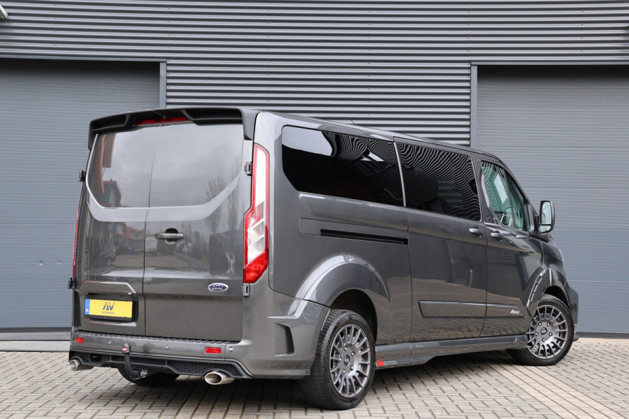 Ford Transit Custom 320 2.0 TDCI L2H1 MS-RT | ACC | BLIS | L+R Schuifdeur | SORTIMO | CarPlay | Navigatie | Camera | Stoelverwarming | 3-Zitter | PPF Folie | Lederen bekleding | Spoiler-pakket | Nieuwe APK