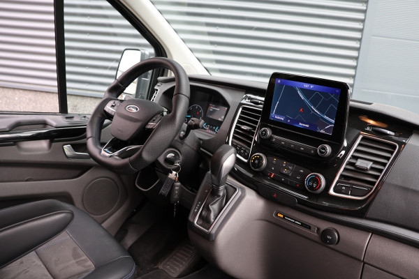 Ford Transit Custom 320 2.0 TDCI L2H1 MS-RT | ACC | BLIS | L+R Schuifdeur | SORTIMO | CarPlay | Navigatie | Camera | Stoelverwarming | 3-Zitter | PPF Folie | Lederen bekleding | Spoiler-pakket | Nieuwe APK