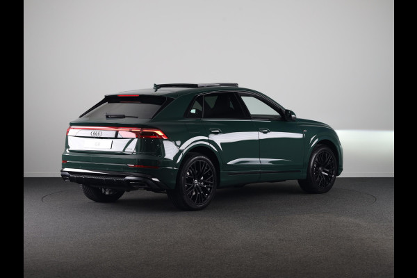 Audi Q8 Pro Line S 55 TFSI e 394 pk | Midnight emerald green | Glazen panoramadak | Bang & Olufsen Premium 3D | Sportstoelen plus voorin |