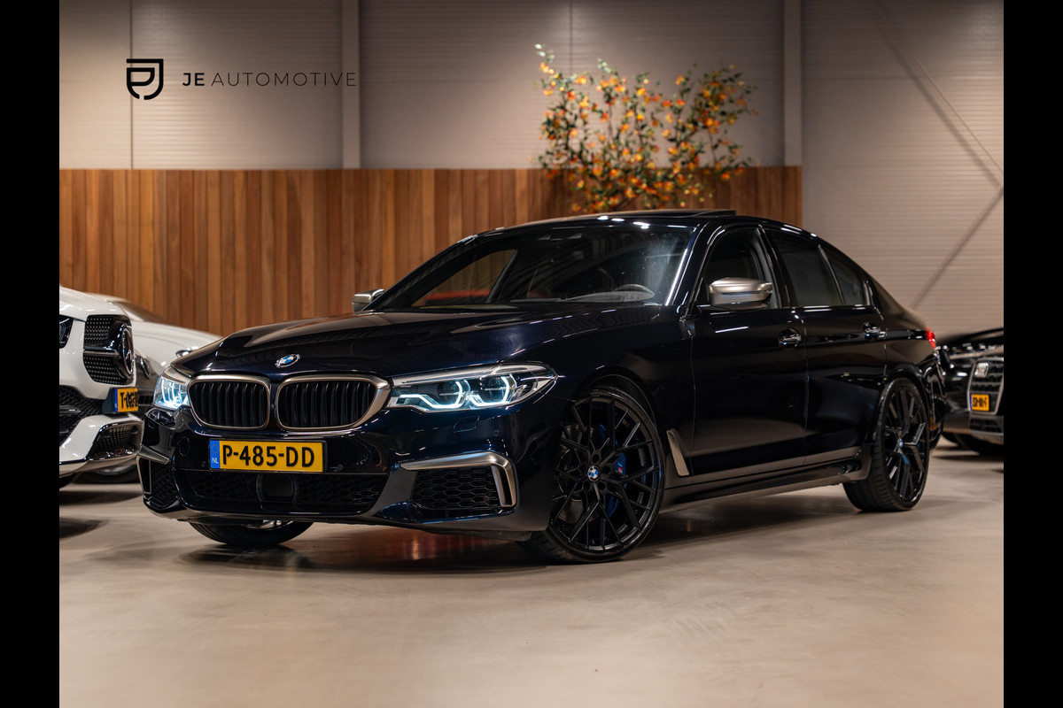 BMW 5 Serie M550i xDrive High Executive, Pano, ACC, 360 Cam, Hud, 21" Velgen, Voll Led, H&K, Ambiënte, Digi Dash, Voll Onderhoud