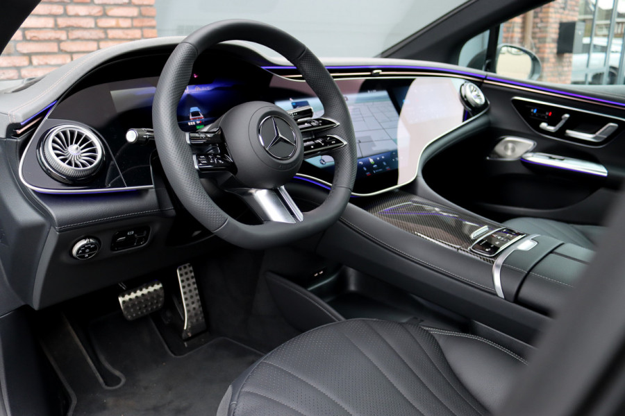 Mercedes-Benz EQE 350+ AMG Line Premium+ 96 kWh | Hyperscreen | Luchtvering | Achterasbesturing | Carbon | Distronic+ | Panoramadak | HUD | Verwarmd Stuurwiel | 22kW | Warmtepomp |
